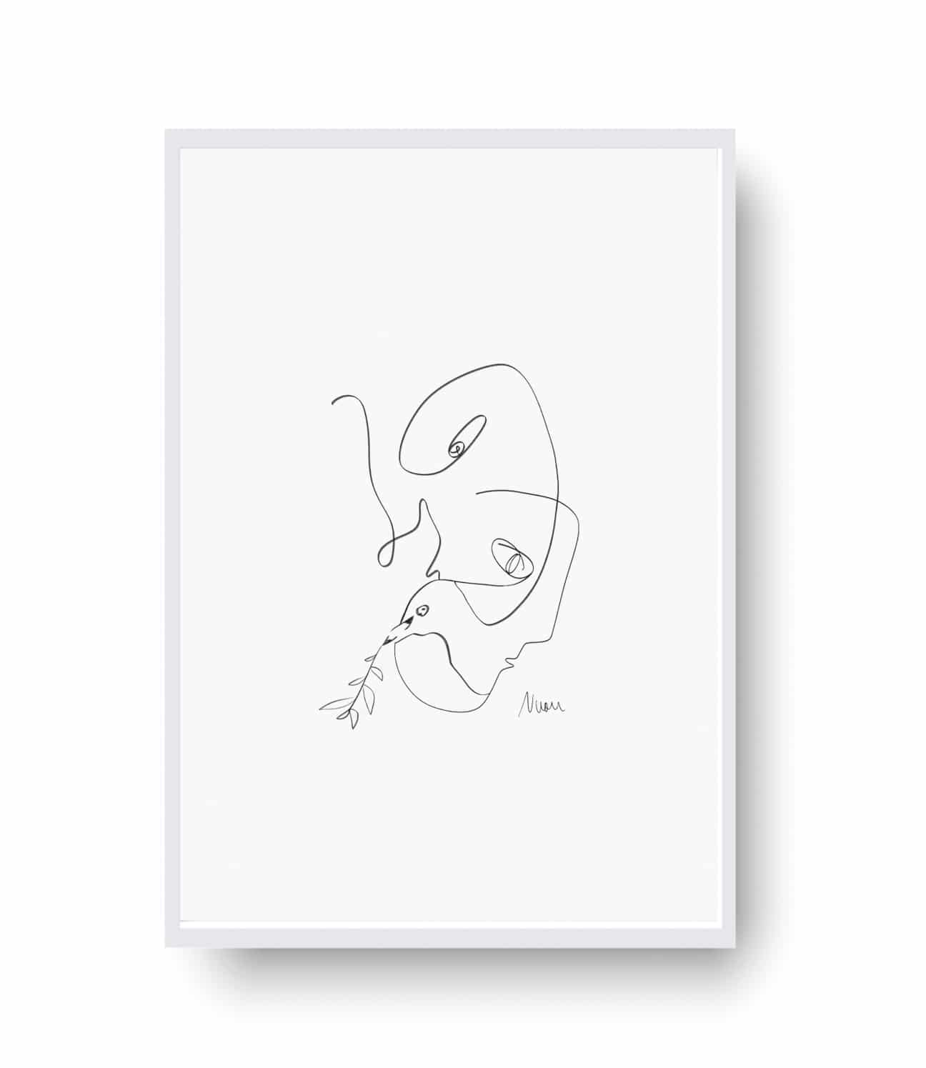 Parlez-vous la Paix? is part of a modern triptych inspired by Picasso's famous 'Dove of Peace'. ⁠The main subject of this series is to explore the relatedness and cognitive abilities in between men and birds.
